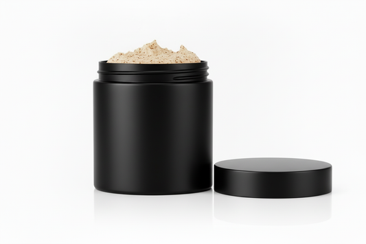 open the lid of the jar and put body scrub in the jar